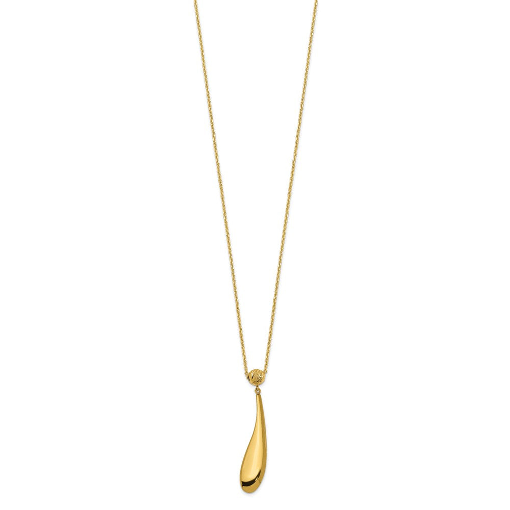 Leslie's 14k Polished Diamond-cut w/ 2in ext NecklaceLF1339-17