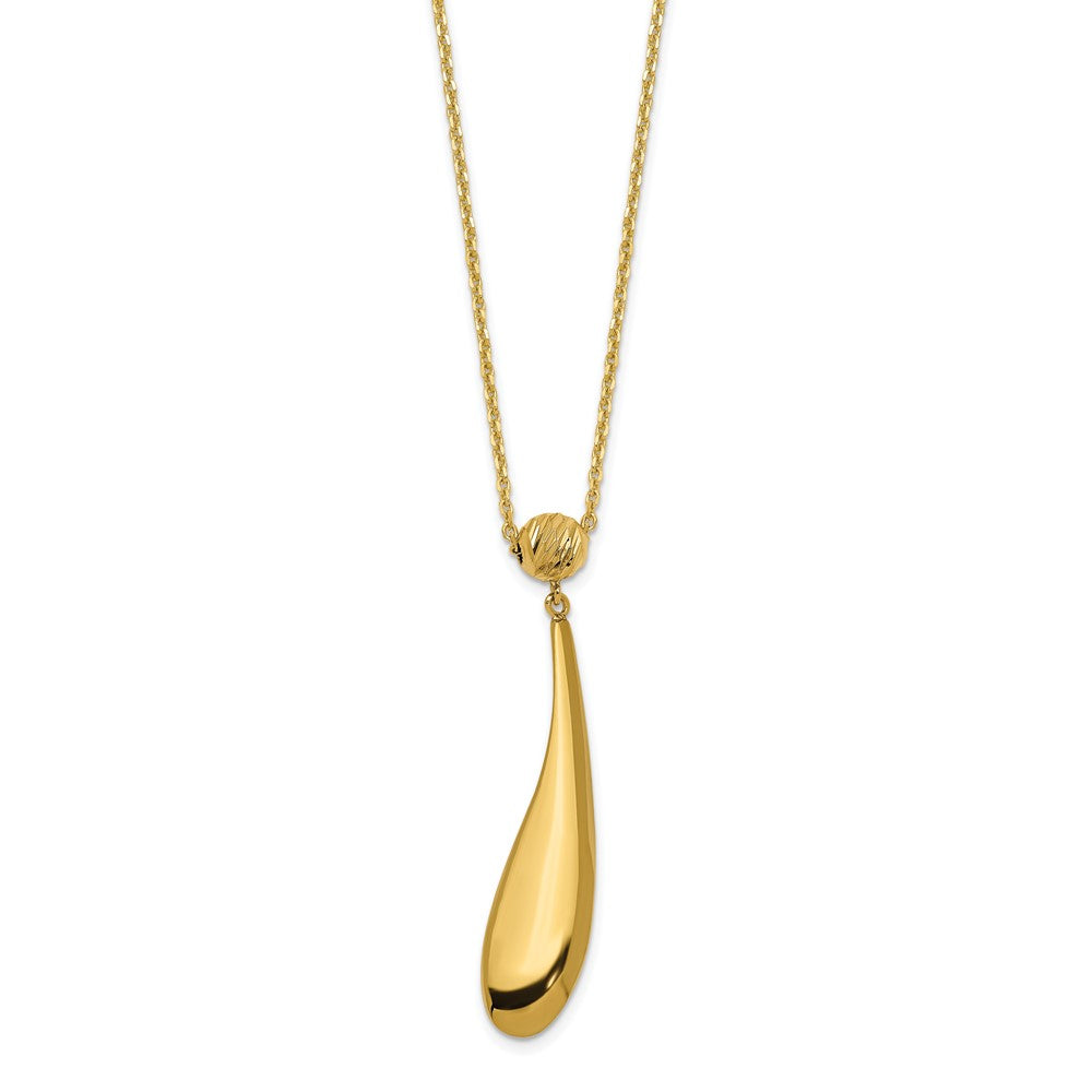 Leslie's 14k Polished Diamond-cut w/ 2in ext NecklaceLF1339-17