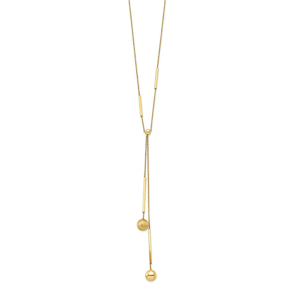 Leslie's 14k Polished and Scratch-finish w/ 2in ext Y-Drop NecklaceLF1341-17