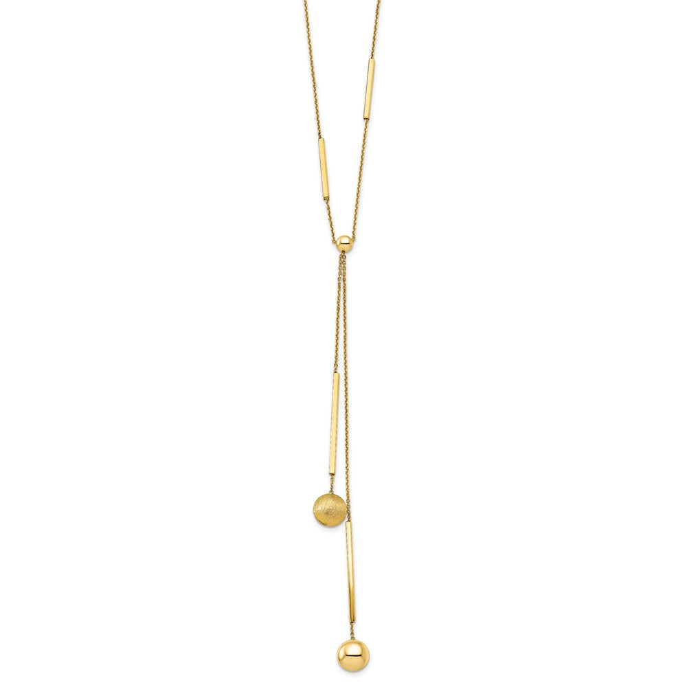 Leslie's 14k Polished and Scratch-finish w/ 2in ext Y-Drop NecklaceLF1341-17