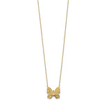 Load image into Gallery viewer, Leslie&#39;s 14k Polished and Brushed Butterfly w/ 2in ext NecklaceLF1342-17
