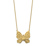 Load image into Gallery viewer, Leslie&#39;s 14k Polished and Brushed Butterfly w/ 2in ext NecklaceLF1342-17
