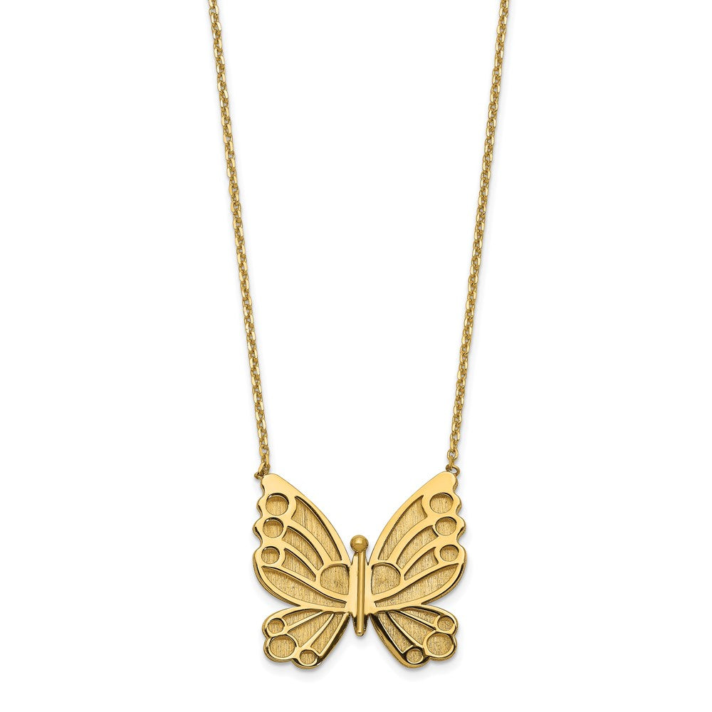 Leslie's 14k Polished and Brushed Butterfly w/ 2in ext NecklaceLF1342-17