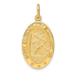 Load image into Gallery viewer, Leslie&#39;s 14k Polished and Satin Oval St. Christopher PendantLF1345
