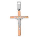 Load image into Gallery viewer, Leslie&#39;s 14k Rose and White Polished Crucifix PendantLF1355
