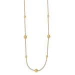 Load image into Gallery viewer, Leslie&#39;s 14k Polished and Scratch-Finish Beaded w/ 2in ext. NecklaceLF1357-17
