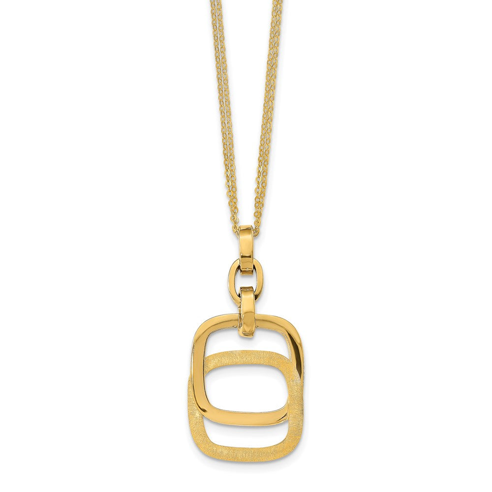 Leslie's 14k Polished and Brushed Double-strand NecklaceLF1369-18