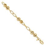 Load image into Gallery viewer, Leslie&#39;s 14k Polished and Textured Fancy Link BraceletLF1370-7.75
