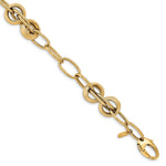 Load image into Gallery viewer, Leslie&#39;s 14k Polished and Textured Fancy Link BraceletLF1370-7.75
