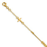Load image into Gallery viewer, Leslie&#39;s 14k Polished Cross and Beaded BraceletLF1375-7.5
