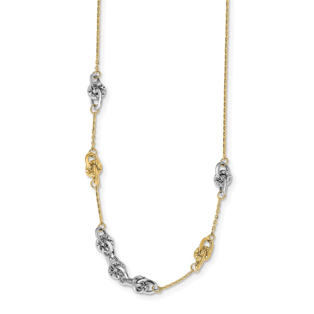 Leslie's 14k Two-tone Polished and D/C w/ 1.25in ext NecklaceLF1376-16.75