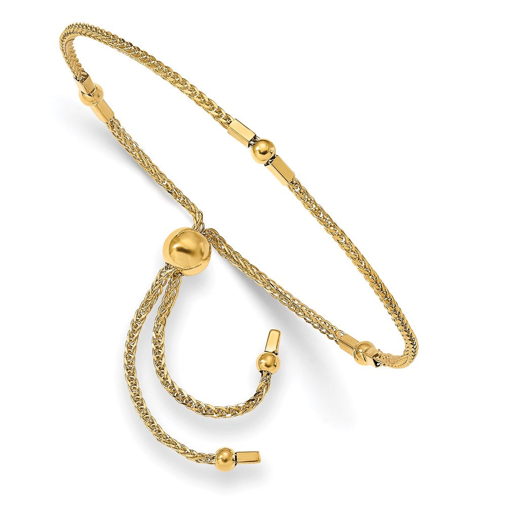 Leslie's 14k Polished Adj. BraceletLF1387