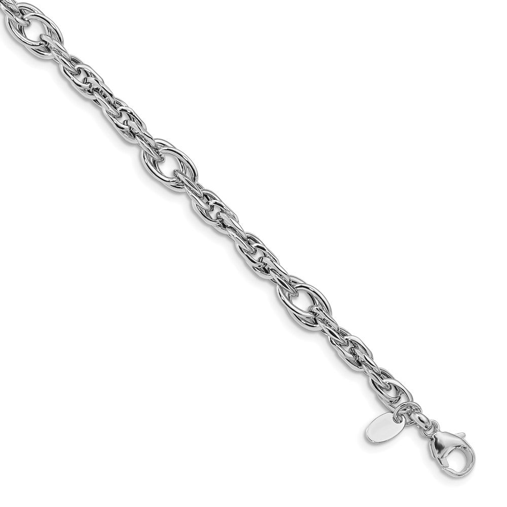 Leslie's 14k White Gold Polished Link BraceletLF1396-7.5