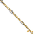 Load image into Gallery viewer, Leslie&#39;s 14k Two-tone Polished Link BraceletLF1397-7.5
