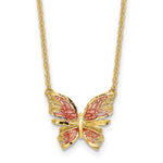 Load image into Gallery viewer, Leslie&#39;s 14K Polished D/C w/ Pink Enamel Butterfly NecklaceLF1400-18
