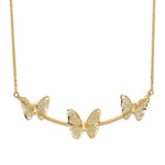 Load image into Gallery viewer, Leslie&#39;s 14K Polished Filigree 3-Butterfly Bar NecklaceLF1402-18
