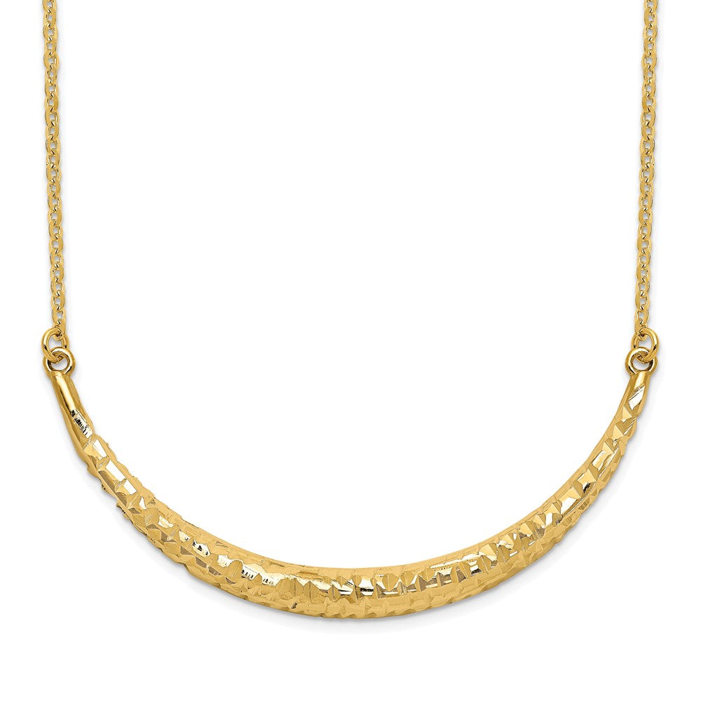Leslie's 14K Polished D/C Bar Adjustable NecklaceLF1403-18