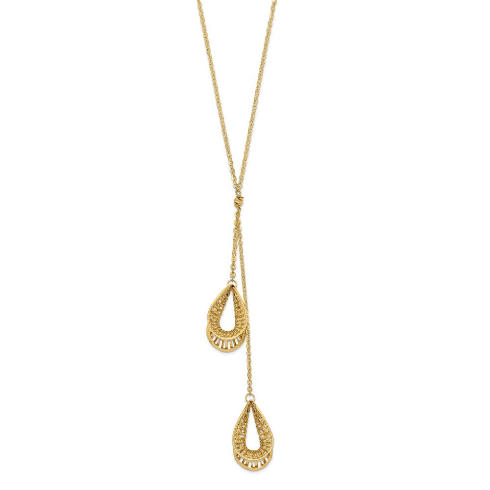 Leslie's 14K Polished and Textured NecklaceLF1404-18