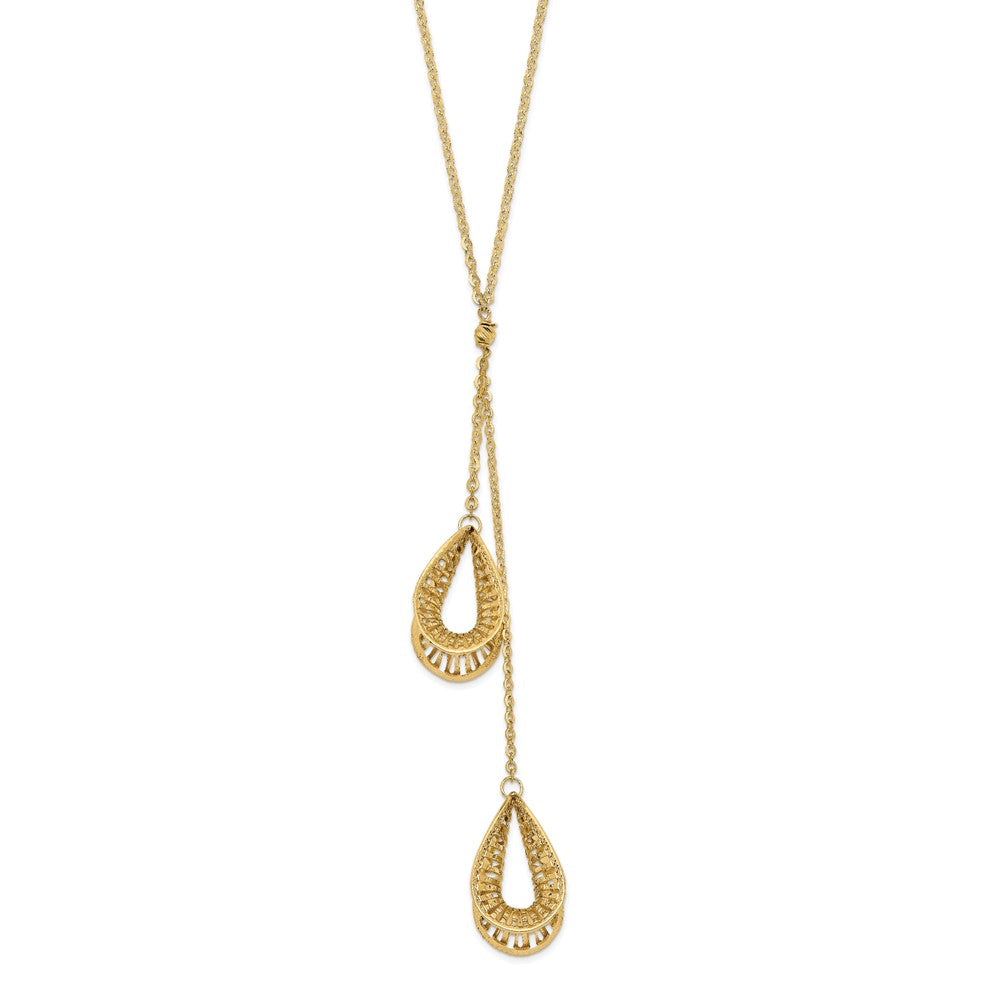 Leslie's 14K Polished and Textured NecklaceLF1404-18