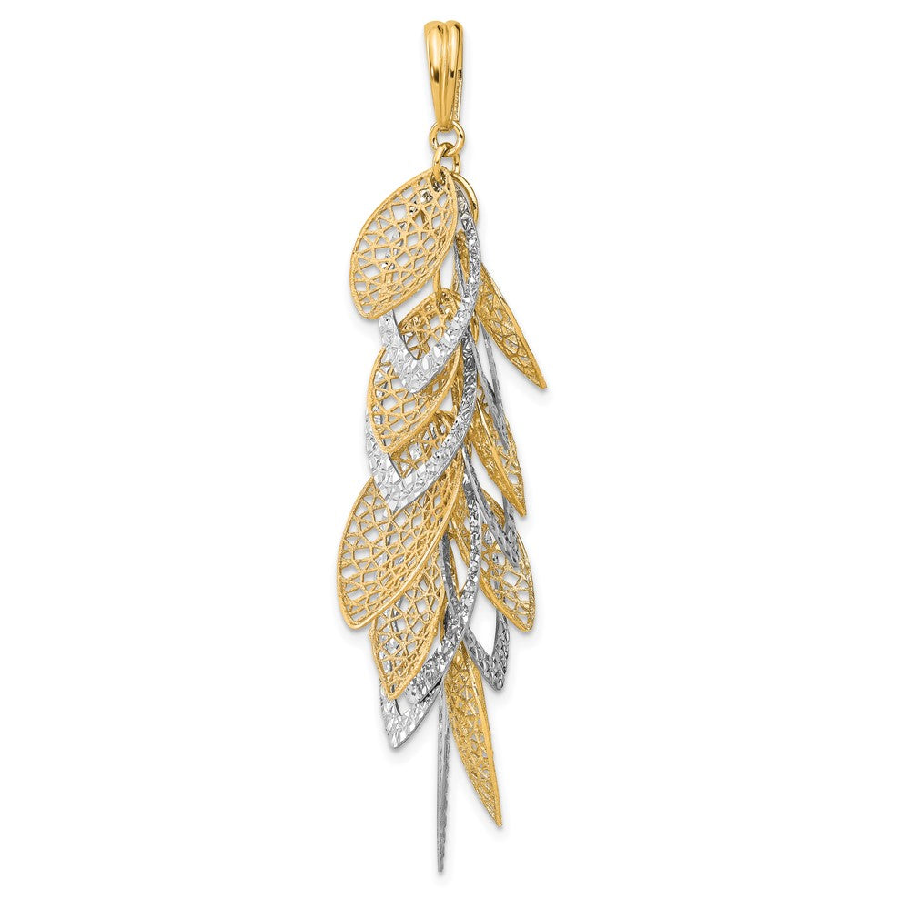 Leslie's 14K Two-tone Polished and Brushed Filigree PendantLF1405