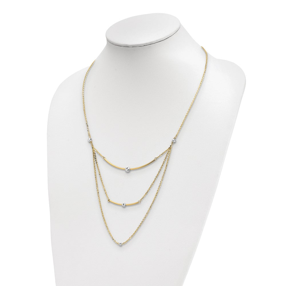 Leslie's 14K Two-tone D/C Multi-Strand Bar NecklaceLF1407-18