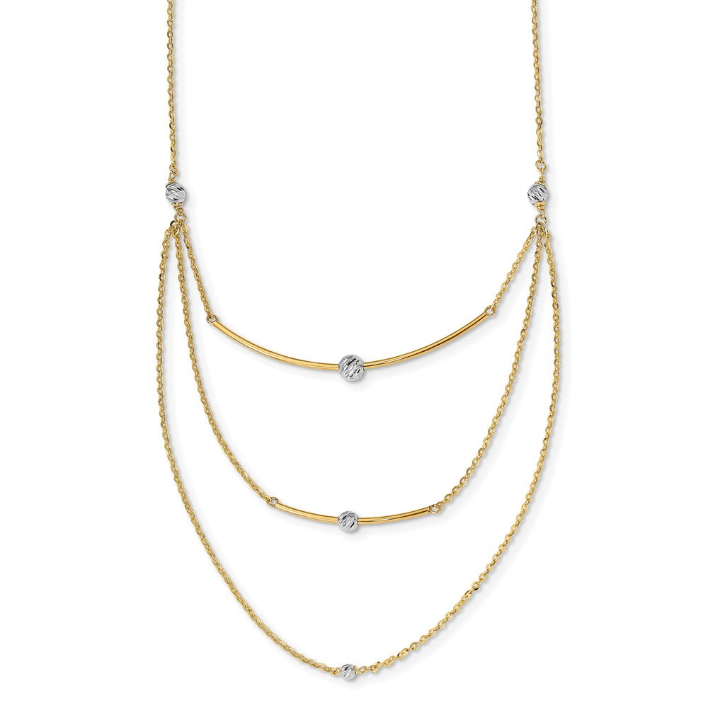 Leslie's 14K Two-tone D/C Multi-Strand Bar NecklaceLF1407-18