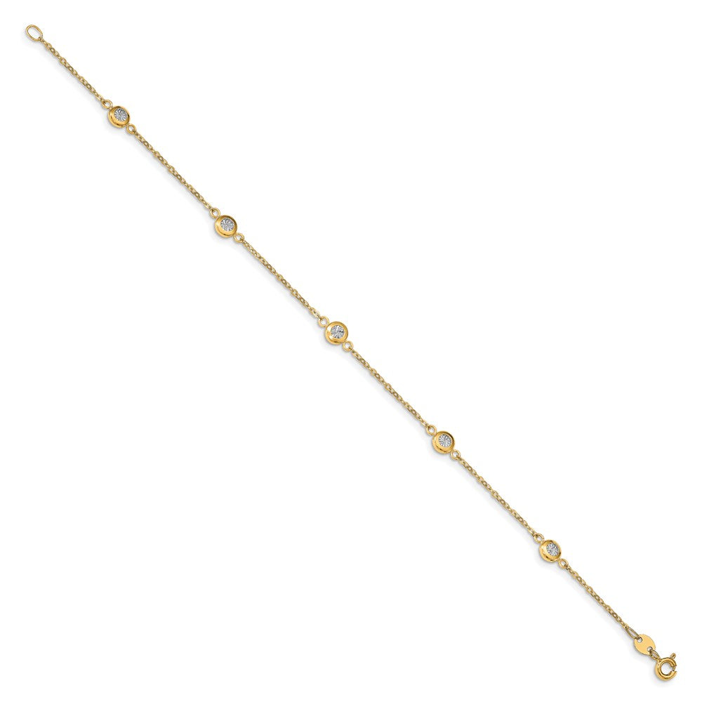 Leslie's 14k Two-tone Polished D/C BraceletLF1408-7.75