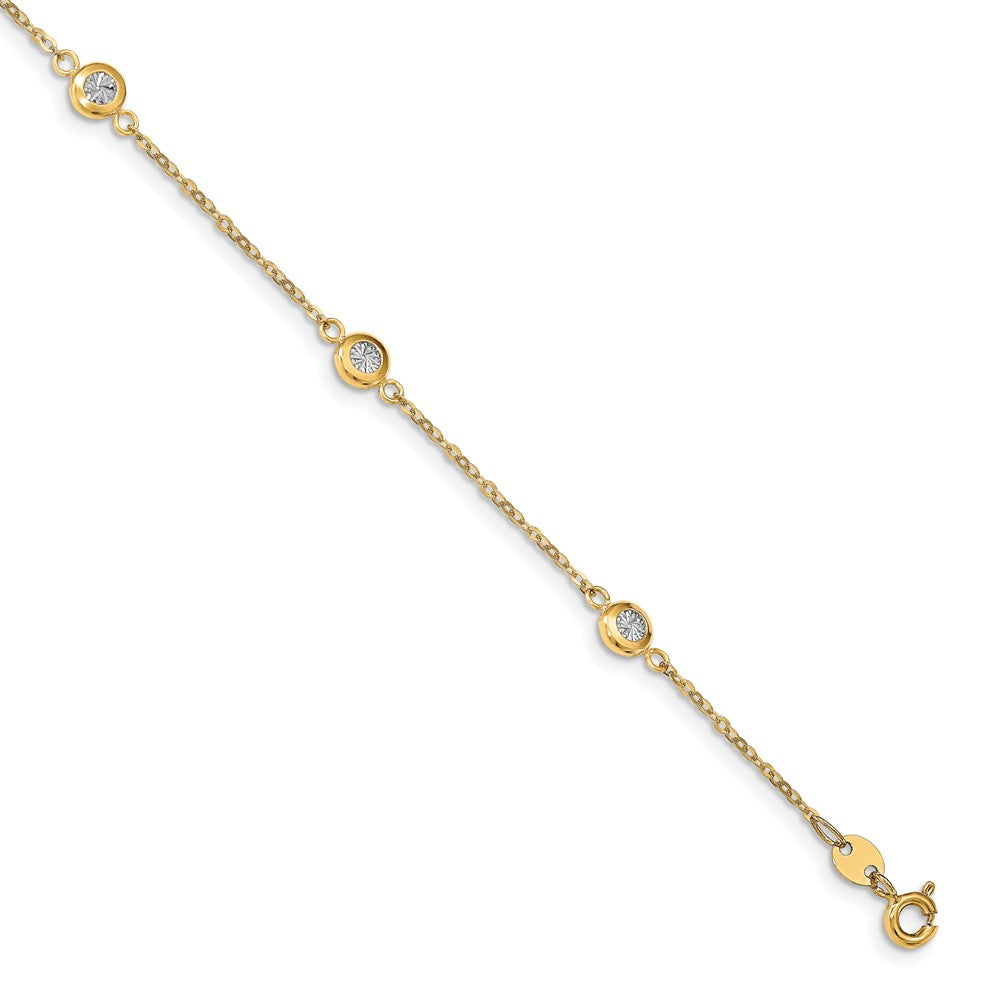 Leslie's 14k Two-tone Polished D/C BraceletLF1408-7.75