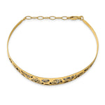 Load image into Gallery viewer, Leslie&#39;s 14k Rhodium Polished D/C w/ Safety Chain BangleLF1409

