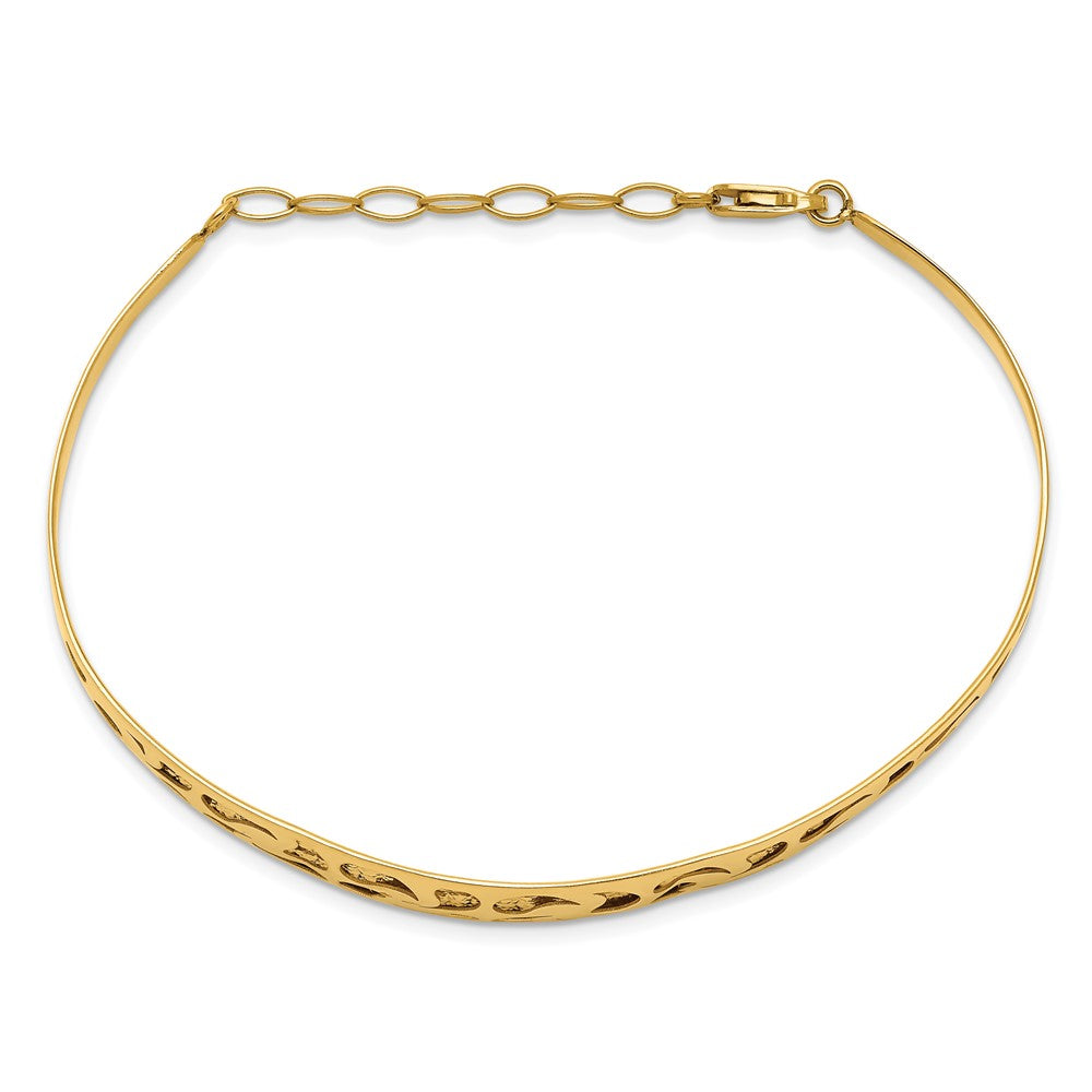 Leslie's 14k Polished D/C w/ Safety Chain BangleLF1410