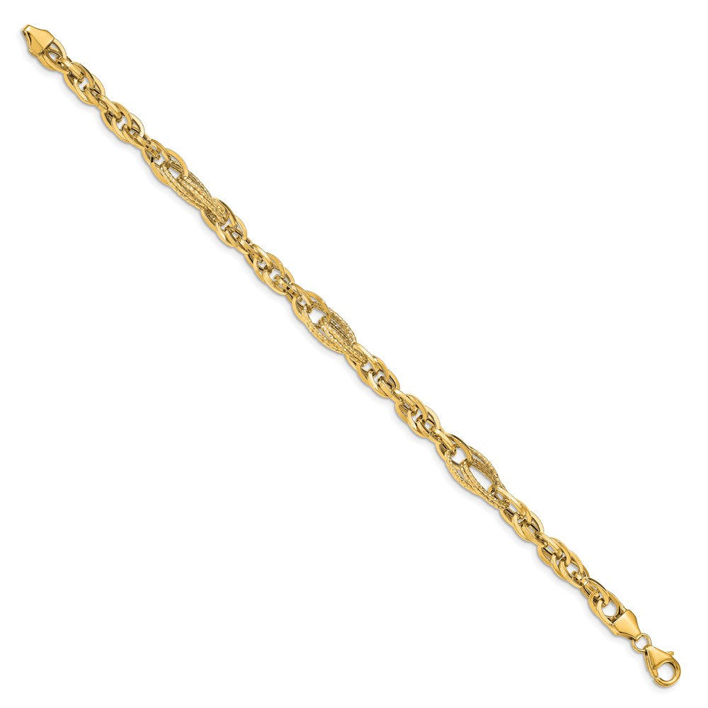 Leslie's 14k D/C Fancy Link BraceletLF1414-7.5
