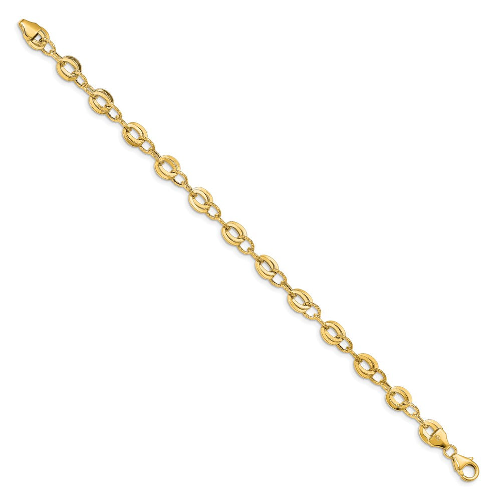 Leslie's 14k D/C Fancy Link BraceletLF1415-7.5