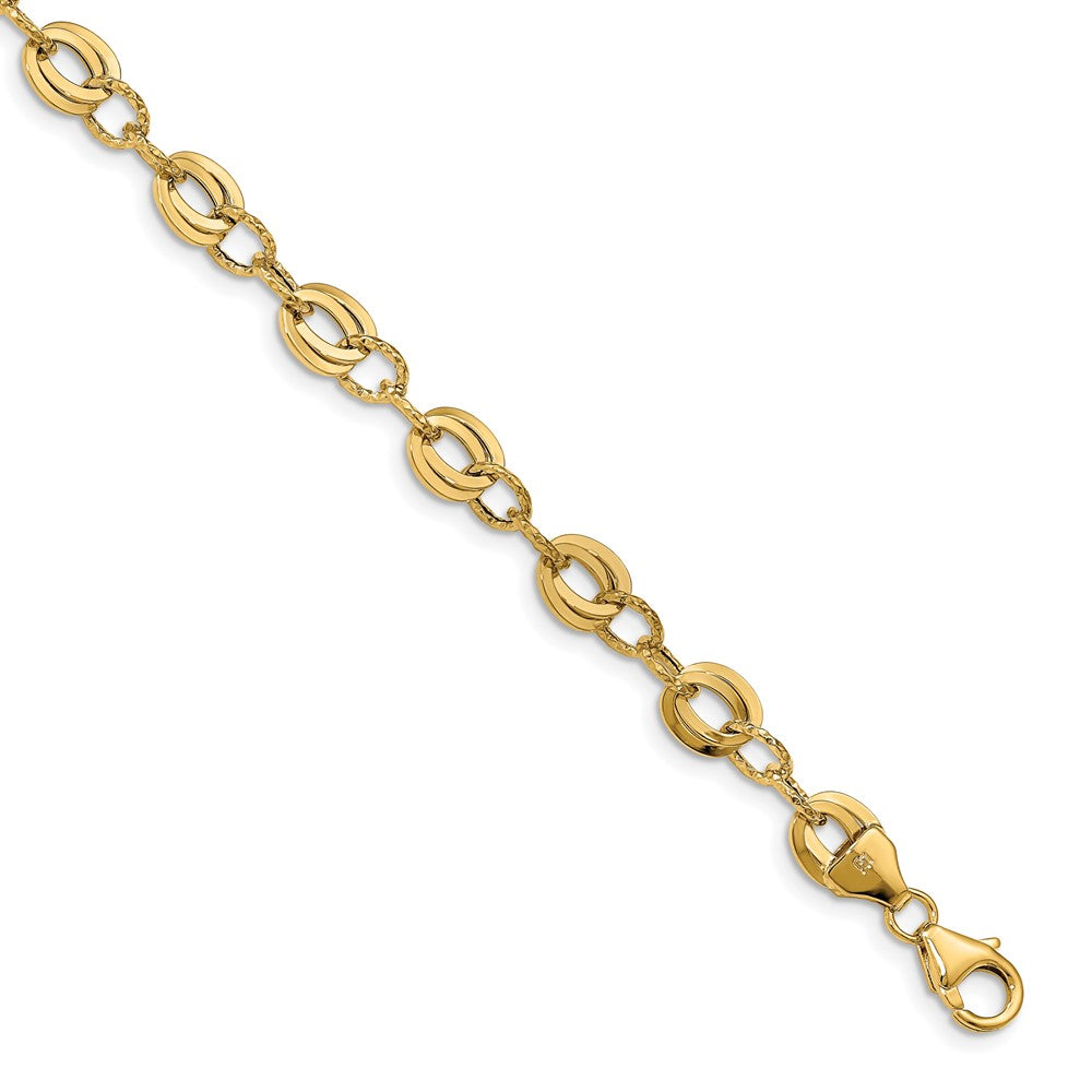 Leslie's 14k D/C Fancy Link BraceletLF1415-7.5