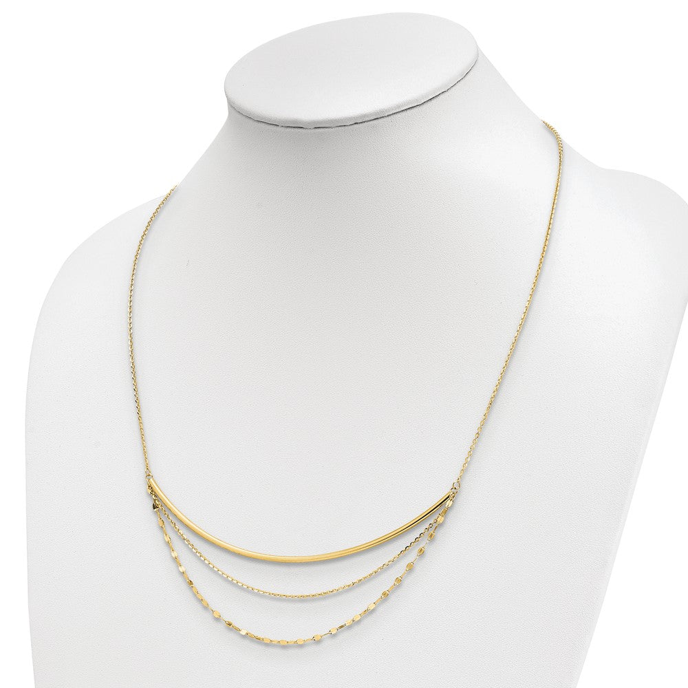 Leslie's 14k Polished Multi-strand w/2 in ext NecklaceLF1416-17.5