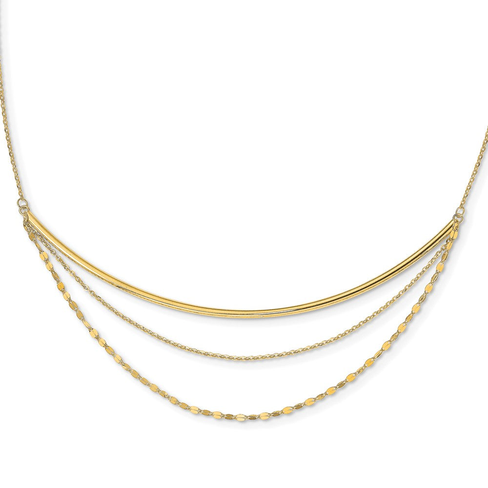 Leslie's 14k Polished Multi-strand w/2 in ext NecklaceLF1416-17.5
