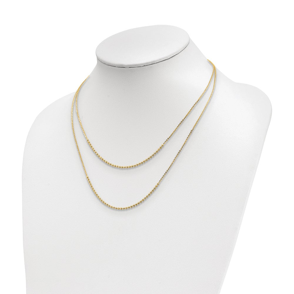 Leslie's 14k Polished Multi-strand Adjustable NecklaceLF1417-18