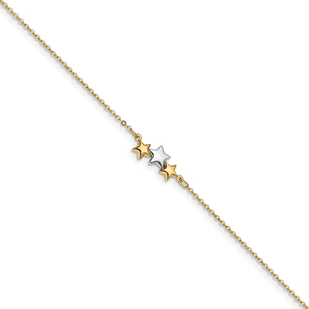 Leslie's 14K Two-tone Polished Star w/1in ext AnkletLF1438-9.5