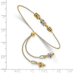 Load image into Gallery viewer, Leslie&#39;s 14K Two-tone Polished Beaded Adjustable BraceletLF1440

