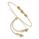 Load image into Gallery viewer, Leslie&#39;s 14K Two-tone Polished Beaded Adjustable BraceletLF1440
