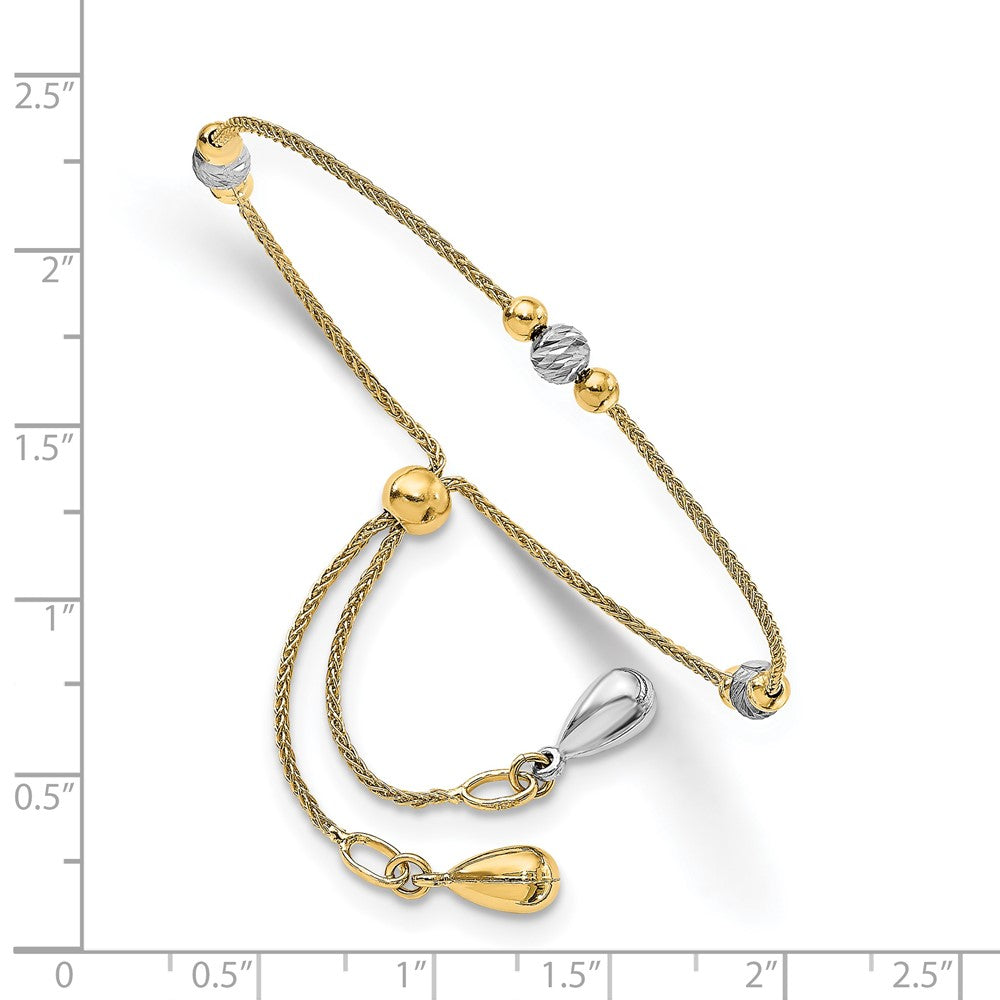 Leslie's 14K Two-tone Polished D/C Adjustable BraceletLF1442