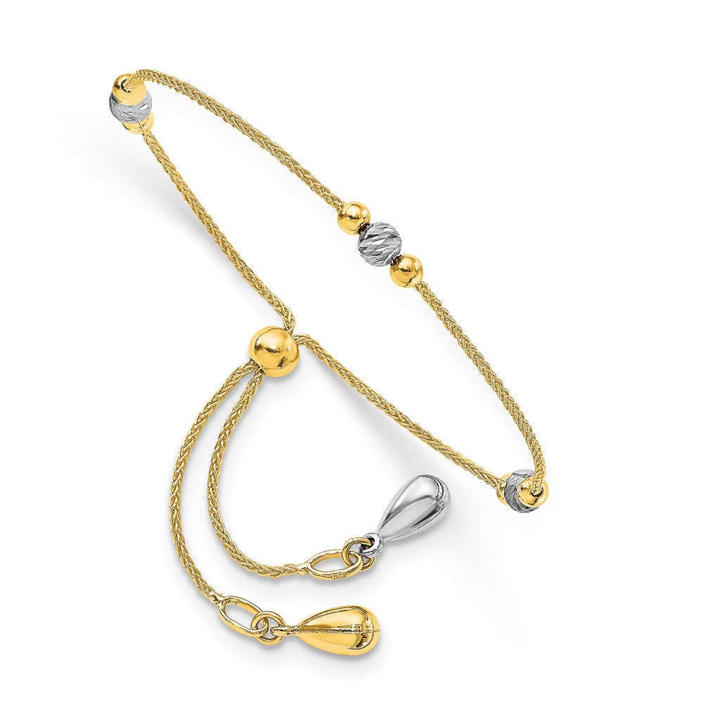 Leslie's 14K Two-tone Polished D/C Adjustable BraceletLF1442