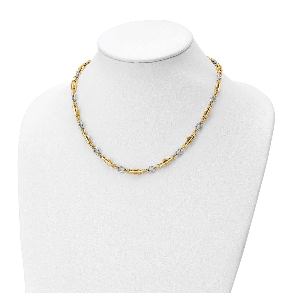 Leslie's 14K Two-tone Polished Fancy Link NecklaceLF1448-18