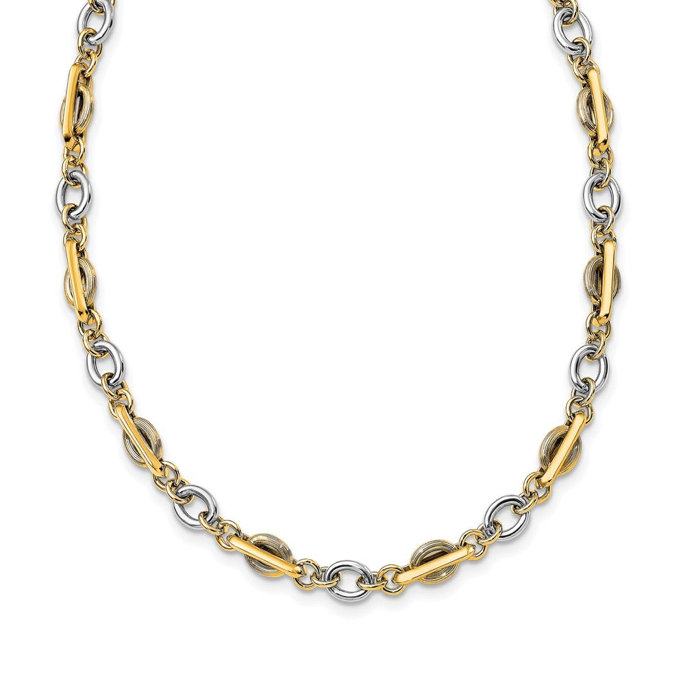 Leslie's 14K Two-tone Polished Fancy Link NecklaceLF1448-18