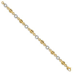 Load image into Gallery viewer, Leslie&#39;s 14K Two-tone Polished Fancy Link BraceletLF1448-7.5
