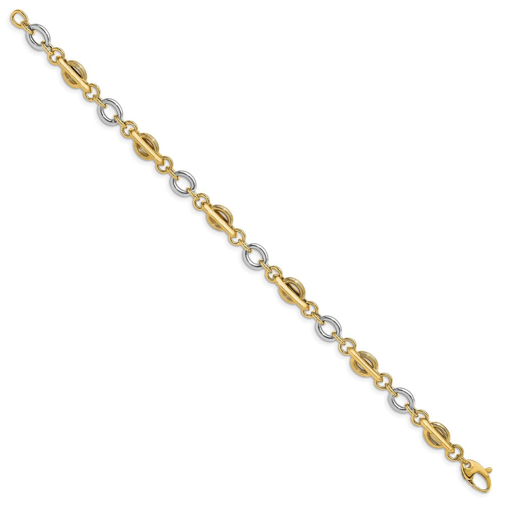 Leslie's 14K Two-tone Polished Fancy Link BraceletLF1448-7.5