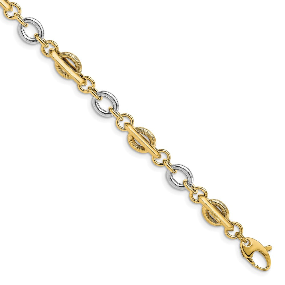 Leslie's 14K Two-tone Polished Fancy Link BraceletLF1448-7.5