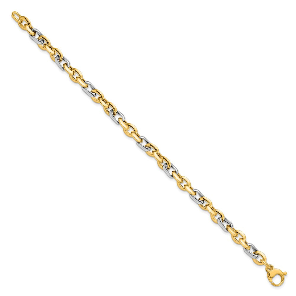 Leslie's 14K Two-tone Polished Fancy Link BraceletLF1450-7.75