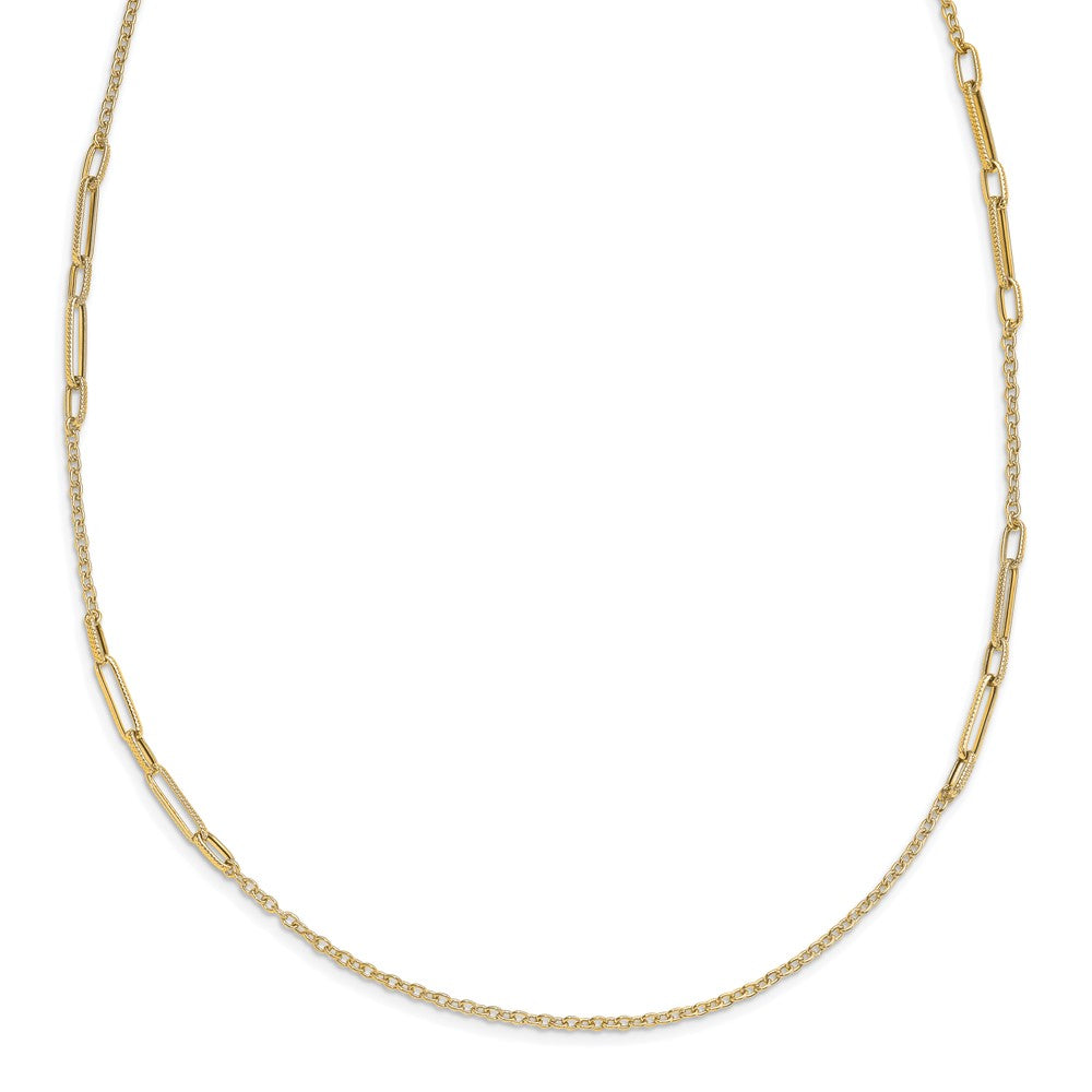 Leslie's 14k Polished Textured NecklaceLF1452-27.5