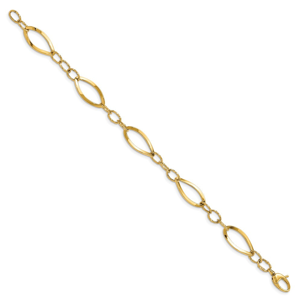 Leslie's 14K Polished D/C Fancy Link BraceletLF1458-7.75