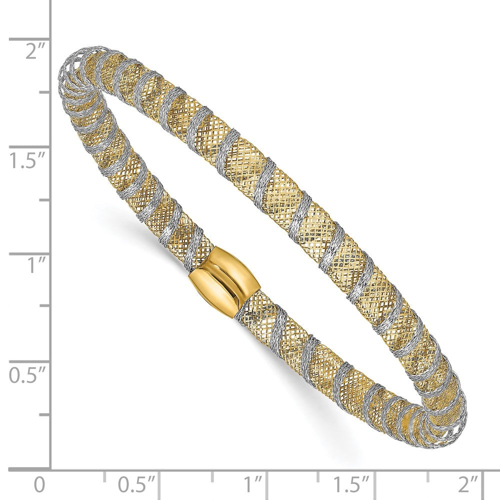 Leslie's 14K Two-tone Wrapped Polished Stretch BangleLF1460